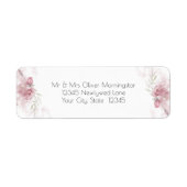 Rustic Dusty Pink Rose Floral Etiket (Voorkant)