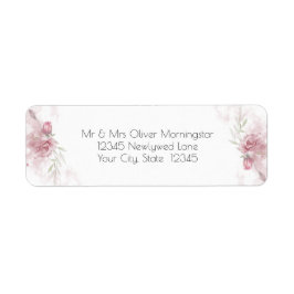 Rustic Dusty Pink Rose Floral Etiket