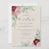 Rustic Dusty Roos Boho waterverf Floral greenery Kaart (Voorkant)