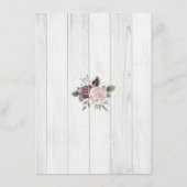 Rustic Dusty Roos Country Wood Informatiekaartje (Achterkant)