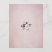 Rustic Dusty Roos Floral Bouquet Detail Card Informatiekaartje (Achterkant)