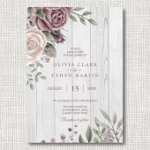 Rustic Dusty Roos Floral Bouquet Kaart