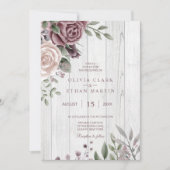 Rustic Dusty Roos Floral Bouquet Kaart (Voorkant)