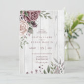 Rustic Dusty Roos Floral Bouquet Kaart (Staand voorkant)