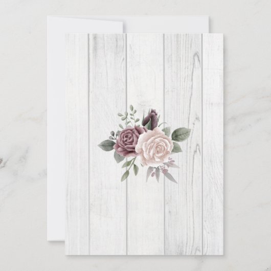 Rustic Dusty Roos Floral Bouquet Kaart (Achterkant)