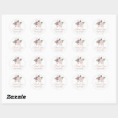 Rustic Dusty Roos Floral Bouquet Ronde Sticker (Vel)