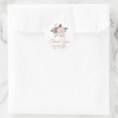 Rustic Dusty Roos Floral Bouquet Ronde Sticker (Tas)