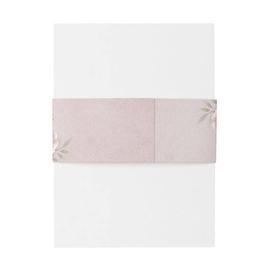 Rustic Dusty Roos Floral Bouquet Uitnodigingen Wikkel (Achterkant Voorbeeld)