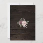 Rustic Dusty Roos Floral op donker hout Save The Date (Achterkant)