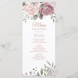 Rustic Dusty Roos Flower Bouquet Menu