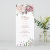 Rustic Dusty Roos Flower Bouquet Menu (Staand voorkant)