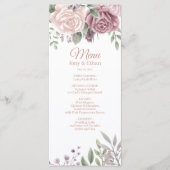 Rustic Dusty Roos Flower Bouquet Menu (Voorkant)