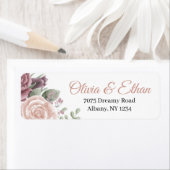 Rustic Dusty Roos Flowers Etiket (Insitu)