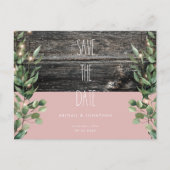 Rustic Dusty Roos Foliage Wedding Save the Date Briefkaart (Voorkant)