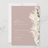 Rustic Dusty Roos Modern Photo Wedding Kaart (Voorkant)
