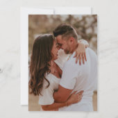 Rustic Dusty Roos Modern Photo Wedding Kaart (Achterkant)