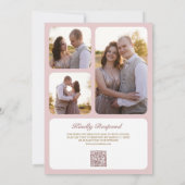 Rustic Dusty Roos Pink Floral QR Code Weddenschap Kaart (Achterkant)