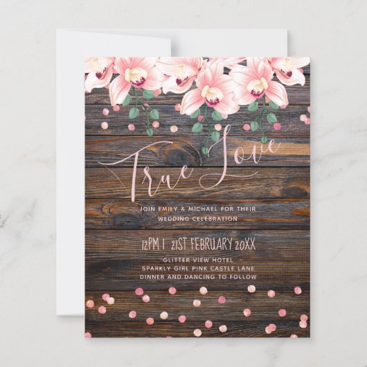 Rustic Dusty Roos Pink Floral Wedding (Voorkant)
