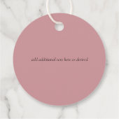Rustic Dusty Roos Pink Floral Wedding Bedankjes Labels (Achterkant)