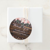 Rustic Dusty Roos Pink Floral Wedding Bedankjes Labels (In situ)