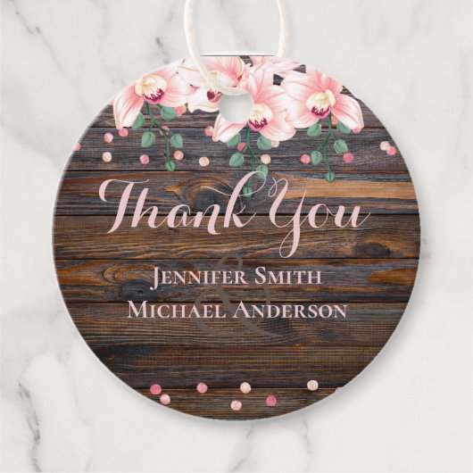 Rustic Dusty Roos Pink Floral Wedding Bedankjes Labels (Voorkant)