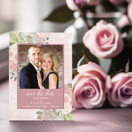 Rustic Dusty Roos Spring Floral Wedding Foto Save The Date