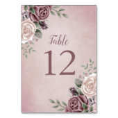 Rustic Dusty Roos Waterverf Floral Pink Wedding T Kaart (Achterkant)