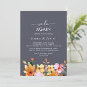 Rustic Earth Bloem Paars "We Do Again" Huwelijksge Kaart (Staand voorkant)