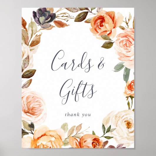 Rustic Earth Bloemen Kaarten en Cadeaus Bord Poster (Voorkant)
