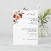 Rustic Earth & Champagne Bloemdetails Informatiekaartje (Staand voorkant)