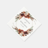 Rustic Earth & Champagne Bloemen Naam v3 Servet (Hoek)