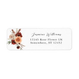Rustic Earth & Champagne Florals Return Address La Etiket