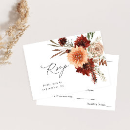 Rustic Earth & Champagne Florals w Meal RSVP