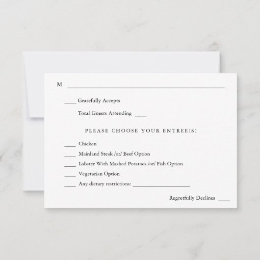 Rustic Earth & Champagne Florals w Meal RSVP 2 (Achterkant)