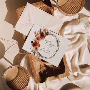 Rustic Earth & Champagne Florals w Meal RSVP 2