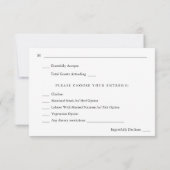 Rustic Earth & Champagne Florals w Meal RSVP 2 Kaartje (Achterkant)