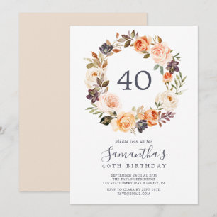 Rustic Earth Florals 40e verjaardag Kaart