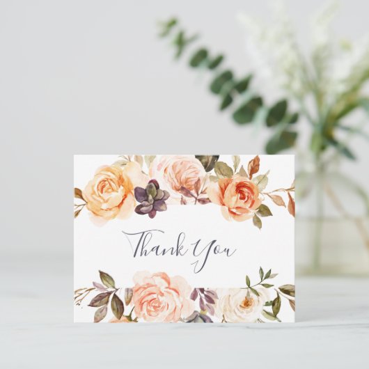 Rustic Earth Florals Dank u Briefkaart (Staand voorkant)
