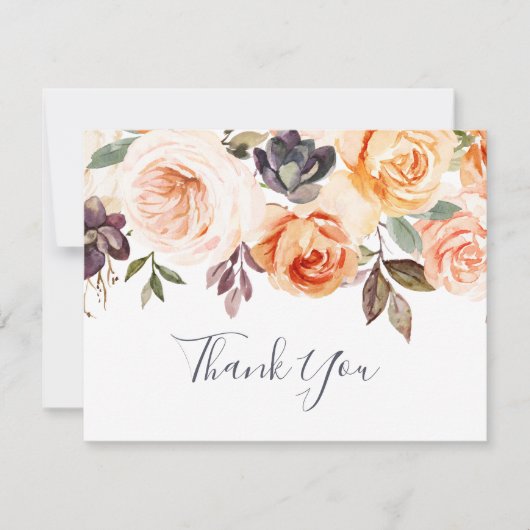 Rustic Earth Florals Hartelijk dank Bedankkaart (Voorkant)