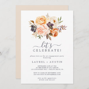 Rustic Earth Florals Laten we vieren Kaart