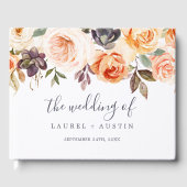 Rustic Earth Florals Monogram Ruwelijk Gastenboek (Voorkant)