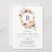 Rustic Earth Florals Monogram Weddenschap Kaart (Voorkant)