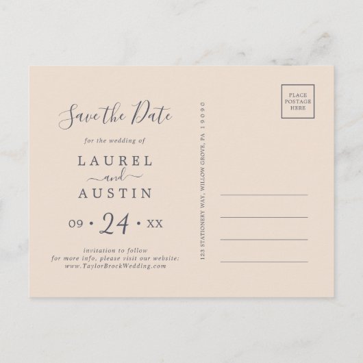 Rustic Earth Florals Save the Date Briefkaart (Achterkant)