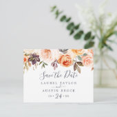 Rustic Earth Florals Save the Date Briefkaart (Staand voorkant)