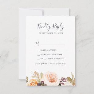 Rustic Earth Florals Song Request RSVP Card Kaartje