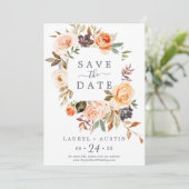 Rustic Earth Florals Sparen de Aankondiging van de (Staand voorkant)