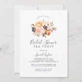 Rustic Earth Florals Vrijgezellenfeest Tea Party Kaart (Voorkant)