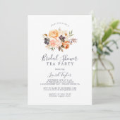 Rustic Earth Florals Vrijgezellenfeest Tea Party Kaart (Staand voorkant)
