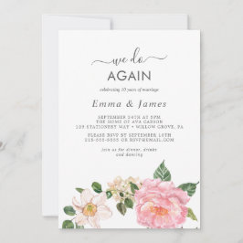 Rustic Earth Florals "We Do Again" Huwelijksgeloft Kaart