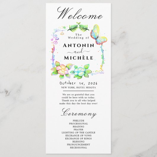 Rustic Earth Florals Wedding Programme Programmakaart (Voorkant)